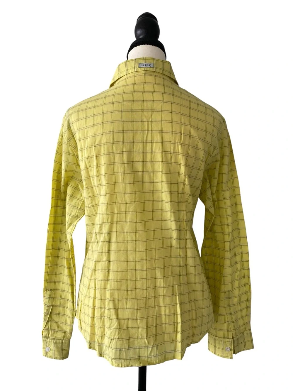 Guess Yellow Plaid Button-Down Shirt 100% cotton - Picture 3 of 8